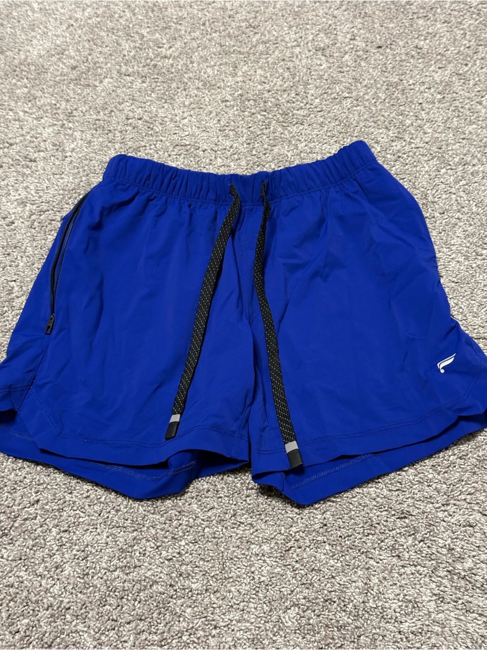 Fabletics 5” Men’s Athletic Shorts in Cobalt Blue with Black Drawstrings